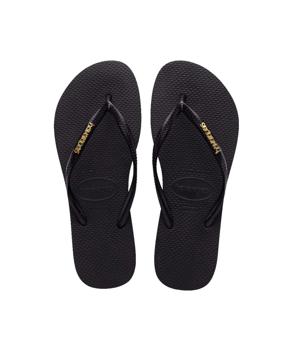 Havaianas Women's Slim Metal Logo Thongs - UGG Australian Collection